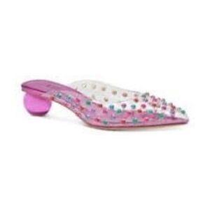 NWT! Kate Spade New York Honor Pumps, pink & clear upper with multi color embell